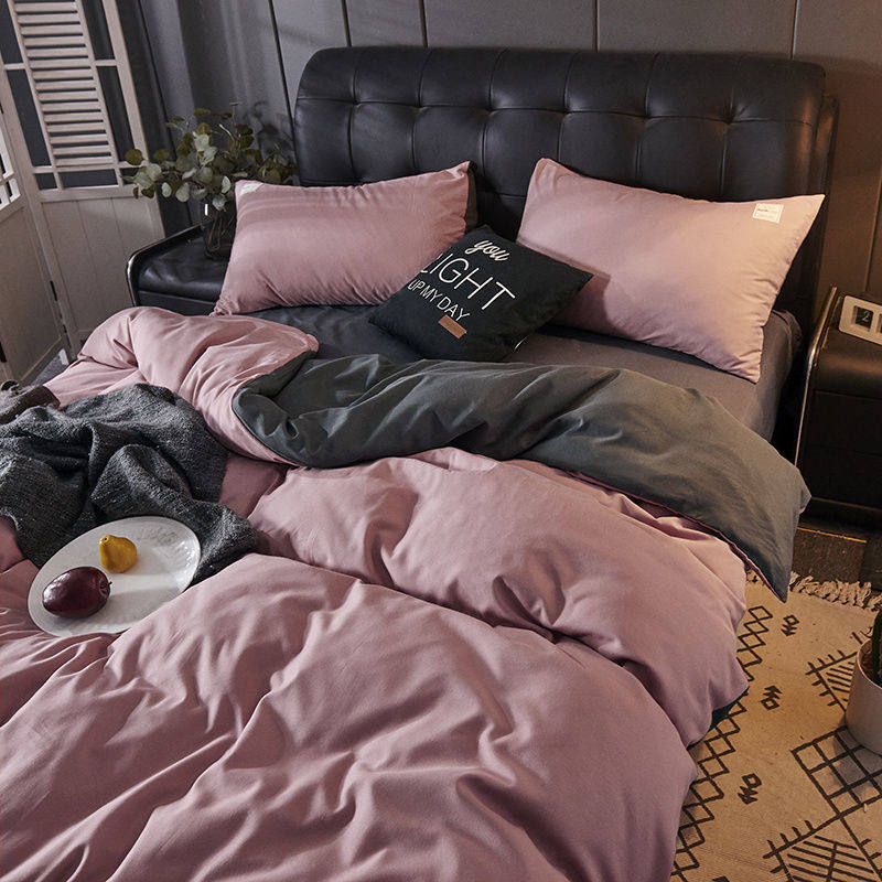 中式复古风枣红色婚庆用品四件套纯色简约床单被套宿舍床上三件套,淘宝优惠券,粉丝福利购,淘宝优惠卷