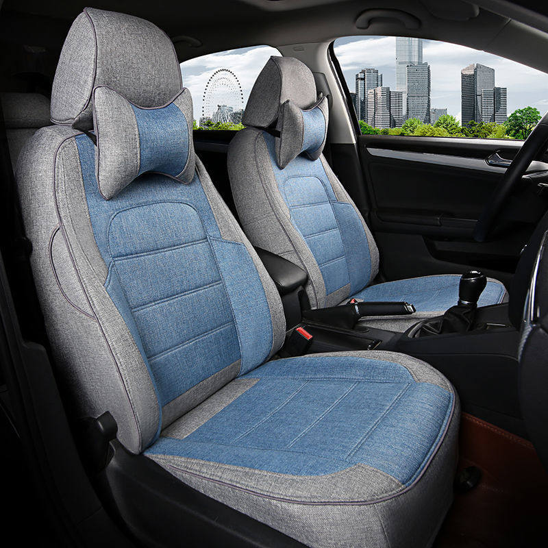 wC0现做亚麻全包座套汽车座垫四季通用新款五座七座全包围布艺座 - 图1