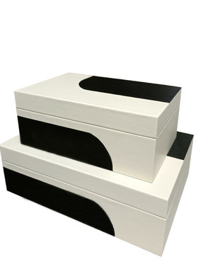 热销现代简约木质皮革收纳首饰盒摆件样板房售楼处酒店卧室装饰盒