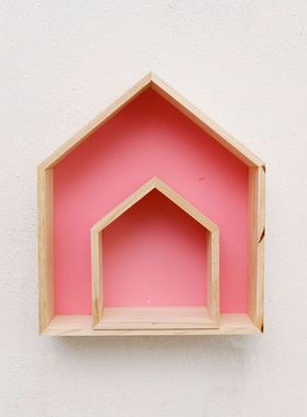 ins少女心网红房子置物架搁板挂饰收纳盒儿童房壁挂装饰墙面客厅