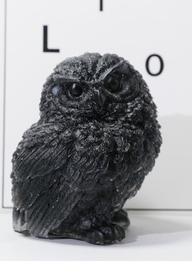 批发水晶碎石滴胶大号猫头鹰摆件成品汽车车载内饰饰品客厅品树脂