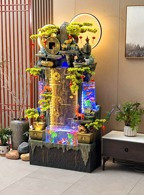 热销大型假山观流水喷泉摆件招财客厅室内造景鱼缸玄关循环水开业