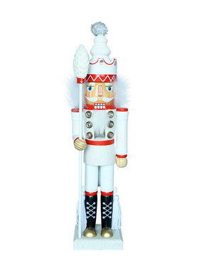 新品亮粉40cm金银白胡桃夹子家居欧式木质圣诞节工艺品摆件