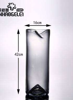 天昊格蕾手工极简圆形直筒厚底吊钟样板房花店玻璃花瓶马醉木花器