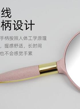美容院专用化妆镜手柄纹绣师手持手拿便携随身牙科家用小镜子复古