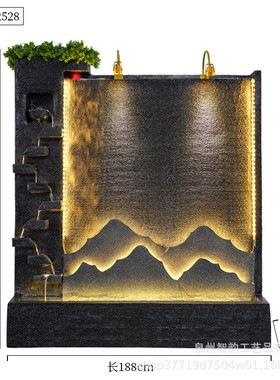 创意水幕墙隔断喷泉流水摆件客厅阳台庭院办公室酒店会所店铺装饰