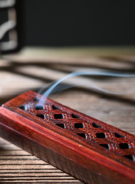 热销线香盒木质家用印度小叶紫檀室内熏香盒复古怀旧香道用品收藏