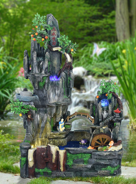 热销大型假山流水喷泉客厅店铺招财加湿器庭院阳台鱼池装饰品摆件