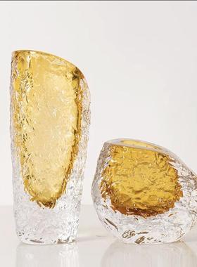 热销轻奢创意浮冰艺术花瓶摆件客厅插花高档餐桌玄关装饰琉璃花瓶