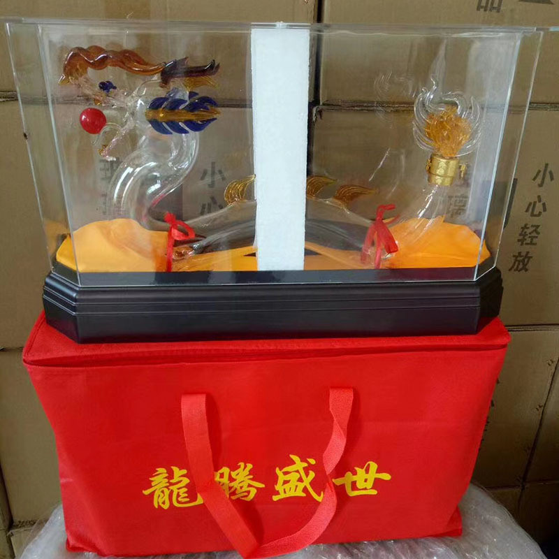 Dalong glass craft wine bottle twelve zodiac hollow dragon glass wine bottle white glass bubble wine bottle red wine