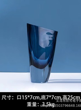 现代家居摆设玻璃花瓶轻奢摆件客厅餐桌花瓶饰品样板间插花花器