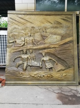 玻璃钢浮雕仿铜大型浮雕人物浮雕博物馆学校室外中式浮雕墙