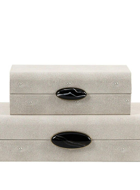 现代软装储物盒收纳盒衣帽间梳妆台首饰盒衣橱样板房创意摆件装饰