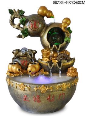 新品大号假山流水鱼缸摆件大象树脂喷泉室内水景义乌树脂工艺品