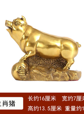 铜猪摆件黄铜猪十二生肖猪金猪家居客厅书房办公室装饰工艺品摆件