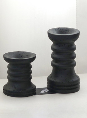 热销售楼处轻奢仿洞石圆环烛台装饰摆件餐桌边柜创意圆柱装饰品蜡