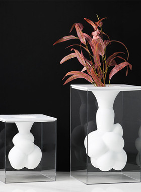 热销现代简约艺术抽象蘑菇云大花瓶卧室客厅插花样板间软装花器摆