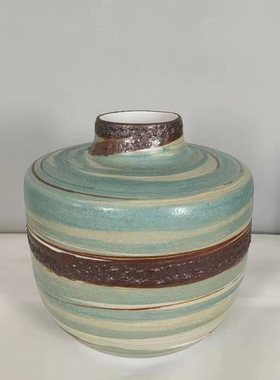 景德镇复古陶瓷桌面摆件新中式插花瓶侘寂风民宿酒店软装饰品水培