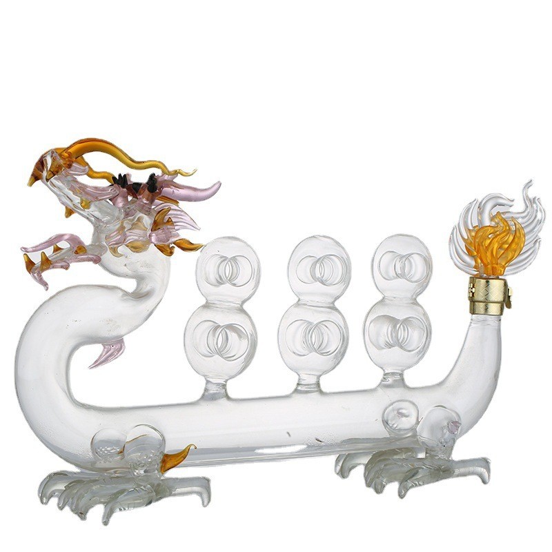 Dalong glass craft wine bottle twelve zodiac hollow dragon glass wine bottle white glass bubble wine bottle red wine