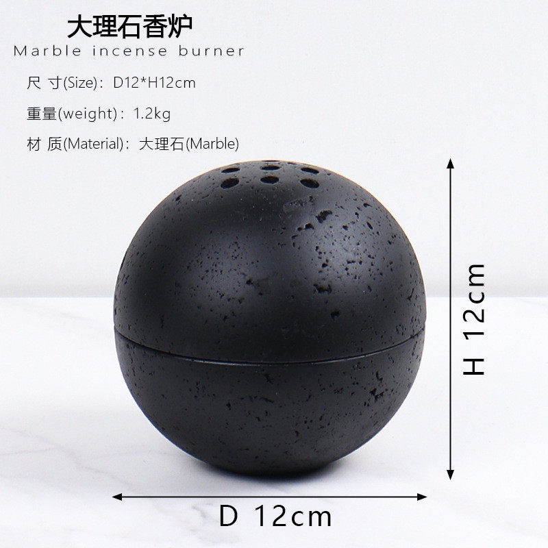侘寂风天然大理石香薰炉创意家用客厅电视柜桌面软装饰品摆件,淘宝优惠券,粉丝福利购,淘宝优惠卷