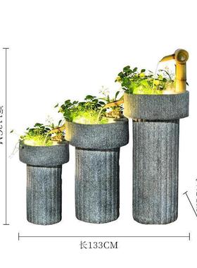 喷泉假山户外大型阳台花园庭院鱼池别墅造景景观循环流水摆件装饰