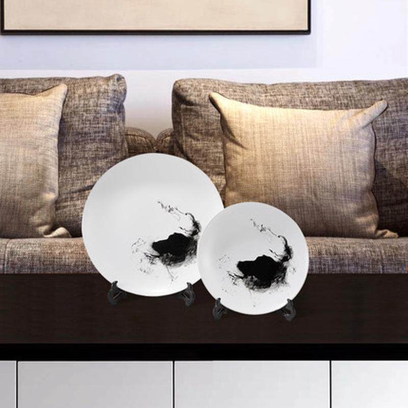 新中式摆件客厅电视柜玄关居摆设软装饰品酒柜装饰陶瓷盘子,淘宝优惠券,粉丝福利购,淘宝优惠卷