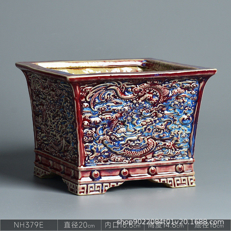 君子兰花盆室内仿古陶瓷兰花盆景盆栽专用蝴蝶兰桌面造景创意钧窑,淘宝优惠券,粉丝福利购,淘宝优惠卷