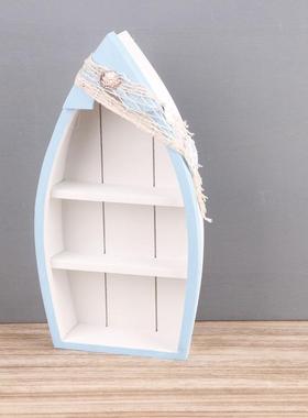 地中海摆台套蓝白船船型挂饰酒吧餐厅家具柜摆设背景墙彩绘挂饰