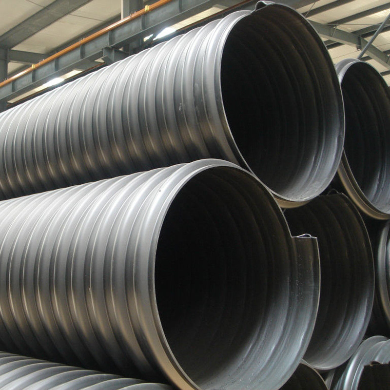 厂家现货埋地式pe钢带排管雨水排污管聚乙烯钢带增强管波纹管 - 图0