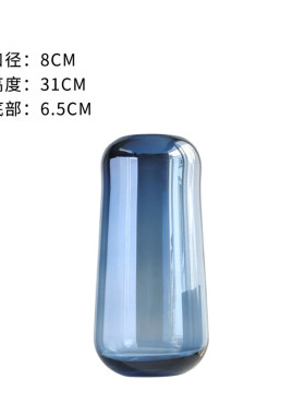 现代简约圆筒组合透明玻璃花瓶花器插花绿植花艺装饰高档板房摆件