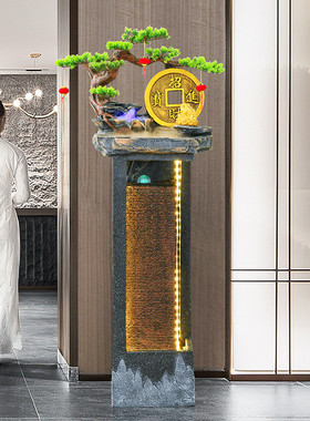 热销中式流水喷泉家居造景摆件客厅阳台花园玄关茶室装饰水景假山