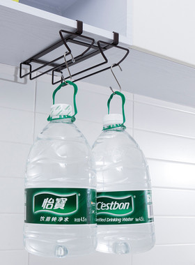 ll红酒杯架倒挂厨房免打孔红酒柜欧式夹层板葡萄酒悬挂高脚杯收突