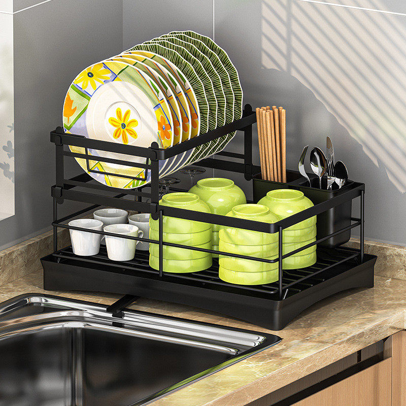 多功能碗碟沥水架厨房碗碟碗盘收纳架台面沥水架置物架家用一体架,淘宝优惠券,粉丝福利购,淘宝优惠卷