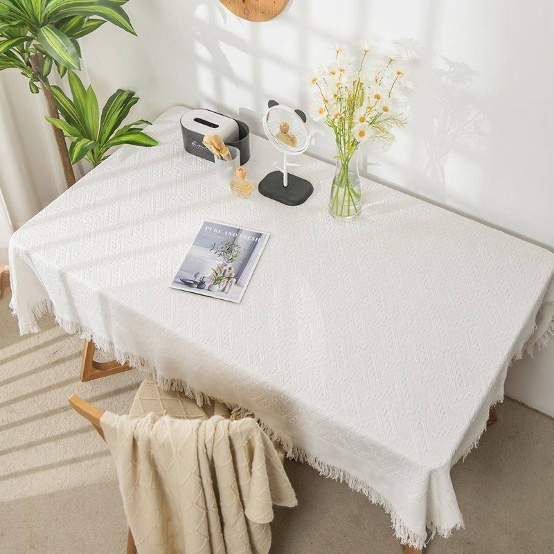 白色长方形桌布新款蕾丝长条桌垫床头柜电视柜台布感书桌垫布厂供,淘宝优惠券,粉丝福利购,淘宝优惠卷