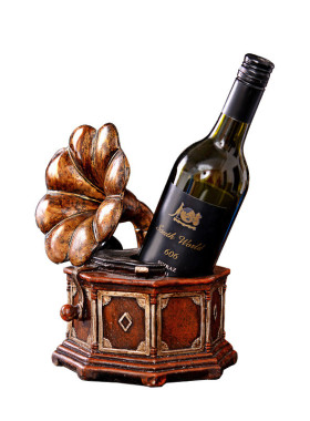 美式复古橱窗装饰风格暗红色留声机红酒架家居软装怀旧工艺品摆件