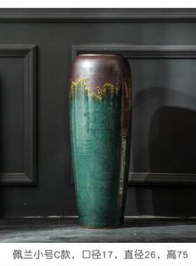 现代简约景德镇陶罐家居摆件客厅插花落地陶瓷花瓶欧式酒店装饰品