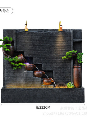 水景屏风假山流水喷泉摆件庭院客厅玄关办公室落地水幕墙鱼池批发
