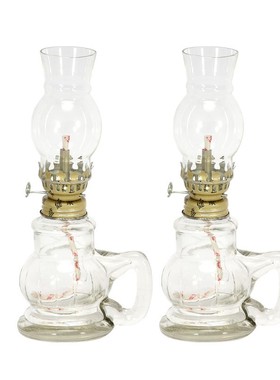 农村老式煤油灯乔迁复古绿色古代煤油灯7080年代供佛灯结婚小夜灯