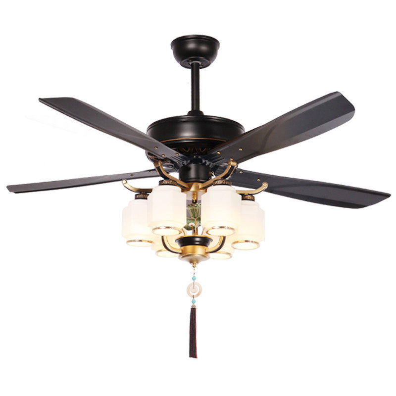 新中式风扇灯铁叶家用客厅餐厅吊扇灯卧室带灯吊扇茶楼电风扇吊灯,淘宝优惠券,粉丝福利购,淘宝优惠卷