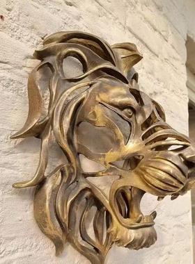 独立站LionHeadWallMountedArt狮子头壁挂艺术雕塑墙面装饰