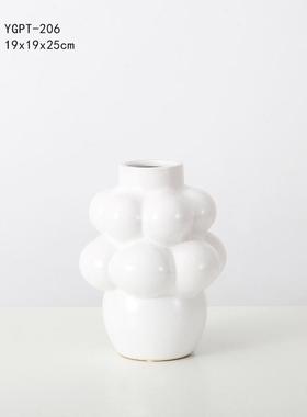 现代简约形葡萄陶瓷花瓶家居样板房摆设样板间展厅摆件软装饰品