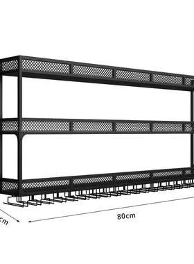壁挂酒架置物架红酒柜展示架背景挂墙客厅装饰酒杯架倒挂高脚杯架