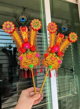潮汕凤尾特色金花大号手工金花拜老爷供佛摆件天公司命公敬神用品