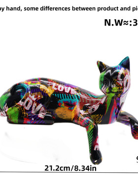 新品可爱趴姿猫咪高级感摆件客厅装饰家居书桌办公桌面树脂工艺品