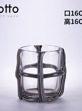 创意复古玻璃花瓶酒柜水培透明家居大号花瓶摆件直筒软装工艺品