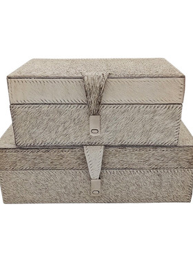 马毛皮木质首饰盒两件套2022新款中式珠宝盒摆件木工艺首饰收纳盒