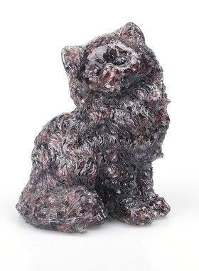 波斯猫植绒猫卧室书桌餐厅电视柜桌面可爱动物站立水晶装饰摆件