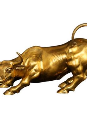 2019年福运铜器华尔街铜牛摆件工艺品如意工艺品牛生肖