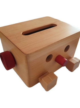 纸巾盒多用途实木抽纸盒原木色卡通定制客厅家用纸抽大号木制品盒