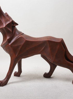 北欧树脂摆件现代简约室内客厅创意家居动物狼摆件工艺礼品